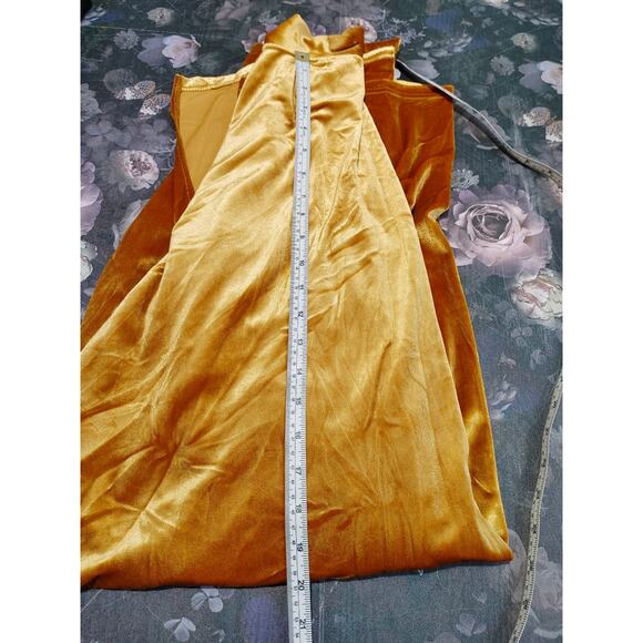 Rue21 Crushed Velvet Cardigan Open Jacket Shawl Collar Golden Yellow Womens L - Picture 7 of 7